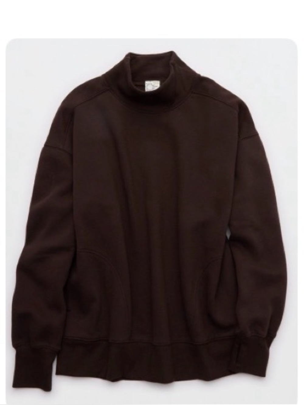 aerie Turtleneck Sweatshirt - Dark Brown